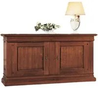 Credenza 2 porte classica legno tinta noce 215x56x115