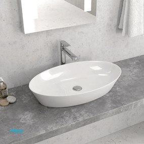 Lavabo D'Appoggio Da 60,5x36 Cm Bianco Lucido