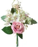 Set 6 Bouquet Artificiali Rose Ortenzie 36 cm