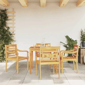 Set Da Pranzo Per Giardino 5 Pz İn Legno Massello Di Teak /