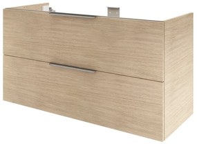 Mobile da bagno sospeso sotto lavabo L 120 x H 64 x P 48 cm rovere naturale, 2 cassetti SENSEA Neo Frame, Maniglie acquistabili separatamente