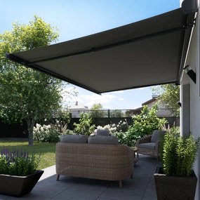 Tenda da sole a bracci estensibili, motorizzato NATERIAL mod. Zefir, L 3.95 x 3 m grigio