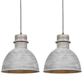 Set di 2 lampade a sospensione country grigio - DORY