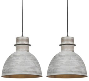 Set di 2 lampade a sospensione rustiche grigie - Dory