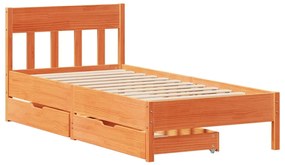 Letto senza materasso marrone cera 75x190 cm in legno di pino