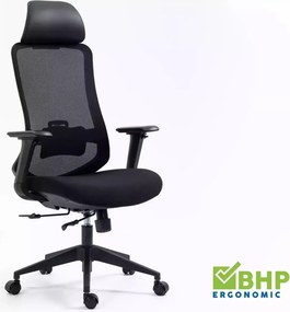 Sedia da ufficio Ergon ergonomica in nero – 64x49-54x112 cm