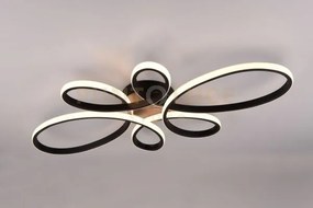 Fly plafoniera grande led 32w 3900lm, 3000k  nera con regolazione i...