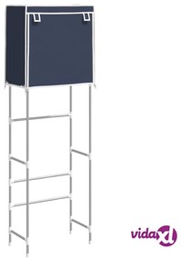 vidaXL Rastrelliera per Bagno a 2 Livelli Blu 56x30x170 cm Ferro