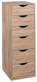 Cassettiera legno 6 cassetti 38x100x33 cm