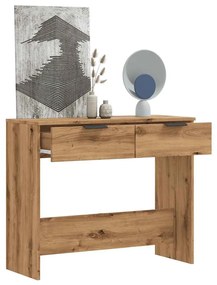 Tavolo Consolle Rovere Artigianale 90x36x75 Cm İn Truciolato /