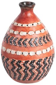 Terracotta Vaso decorativo 36 Marrone Bianco KUMU Beliani