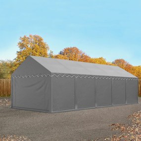 TOOLPORT 4x10 m tenda capannone, PVC 750, telaio perimetrale, grigio - (8257)