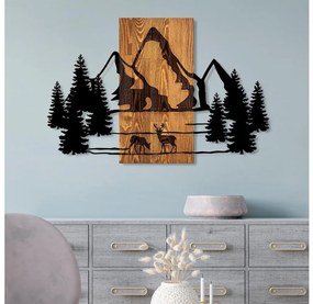 Decorazione da muro 88x57 cm montagne legno/metallo