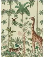 Rebel Walls Carta da parati panoramica Giraffes Stroll - Sunny
