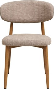 Sedia da pranzo beige/di colore naturale in imbottito Levanto – House Nordic