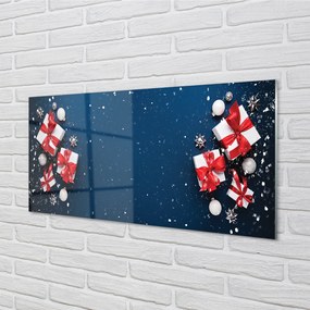 Pannello paraschizzi cucina Regali di neve di palline di Natale 100x50 cm
