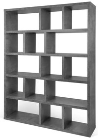 Libreria grigia effetto cemento 150x198 cm Berlin - TemaHome