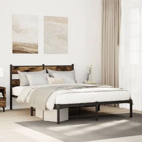 Giroletto Senza Materaso İn Metallo Rovere Fumo 160x200 Cm /