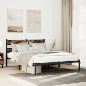 Giroletto Senza Materaso İn Metallo Rovere Fumo 160x200 Cm /