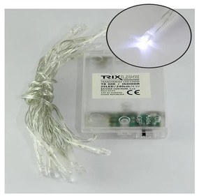 Catena luminosa LED per Natale, 20 LED/2 funzioni, 2,4 m, bianco freddo