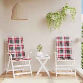 Cuscini Per Sedie 2 Pz Rossi A Quadri 120x50x3 Cm İn Tessuto /