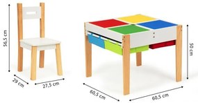 Set di tavolo e sedie per bambini colorati