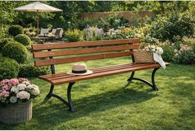 Panca da giardino di colore naturale in legno massiccio – Rojaplast