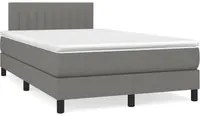 Letto a Molle Materasso e LED Grigio Scuro 120x190cm in Tessuto 3270054