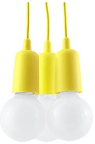 Lampadario su filo DIEGO 3xE27/60W/230V giallo