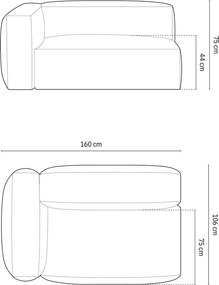 Modulo divano nero (angolo sinistro) Martina - Micadoni Home