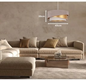 Duolla - Lampadario a sospensione con filo KOBO 1xE27/15W/230V diametro 45 cm beige/oro/color crema