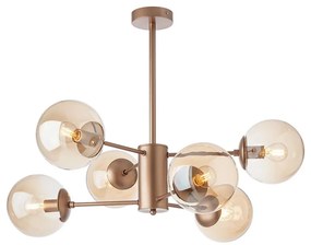 Redo 01-2943 - Lampadario a stelo MUNDI 6xE14/28W/230V rame/fumé