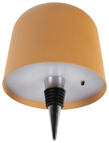 Lampada da tavolo LED a bottiglia giallo ocra con paralume in metallo (altezza totale 13 cm) Cone Hat LED – Leitmotiv