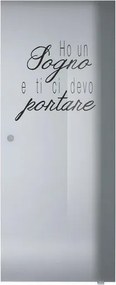 Anta per porta scorrevole esterno muro Sogno in vetro nero serigrafato, L 88 x H 215 cm spessore 8 mm, apertura destra