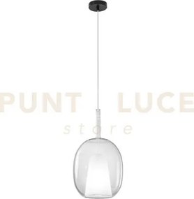 Lampadario a sospensione pirex trasparentr in vetro 1 luce attacco ...