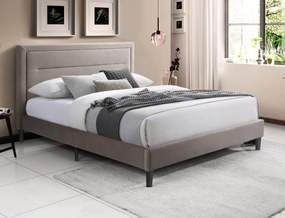 Letto Malaga Velvet in velluto beige scuro – 160x200 cm