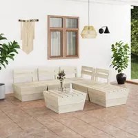 Set Divani da Giardino su Pallet 6 pz in Legno Abete Impregnato 3063721