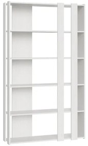 Libreria con 6 ripiani in legno Bianco Frassino 120x204h cm - KATO B SMALL
