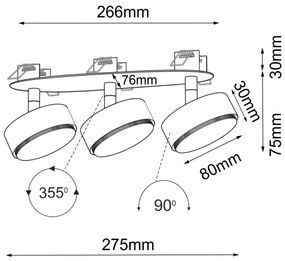 Brosline 3277 - Faretto da incasso per controsoffitto DROP 3xGX53/9W/230V bianco