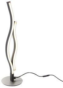 Lampada da tavolo di design nera con argento con LED dimmerabile a 3 livelli in Kelvin - Blaze