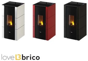 Stufa a pellet ad aria Cadel Cristal 7.0 kW Air con ventilazione e WiFi antracite