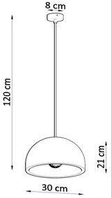 Sollux SL.0847 - Lampadario su filo PABLITO 1xE27/60W/230V calcestruzzo