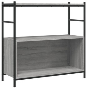 Libreria grigio sonoma 80x30x78,5 cm legno multistrato e ferro