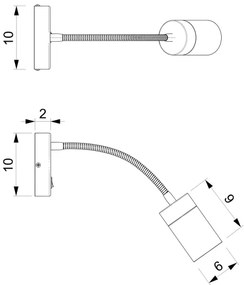 Lampada flessibile JOKER 1xGU10/8W/230V nero/cromo opaco