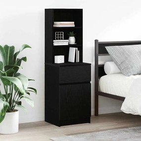 Comodino Nero 39x35x125 Cm İn Legno Multistrato /