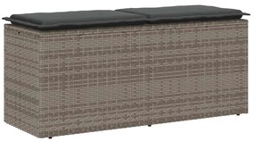 Panca Da Giardino Con Cuscino Grigio 110x40x44 Cm İn Polyrattan /
