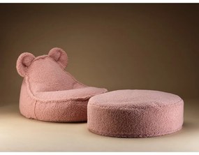 Pouf a sacco per bambini rosa con rivestimento in bouclé Bear – Wigiwama
