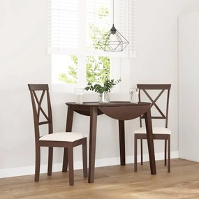 Sedie Da Pranzo Con Cuscini 2pz Marrone Legno Massello Di Hevea /