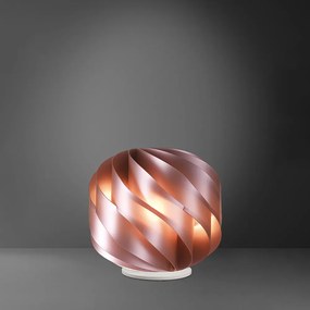 Lampada Da Tavolo Globe 1 Luce Polilux Rosa Metallico Con Base D25 Made In Italy