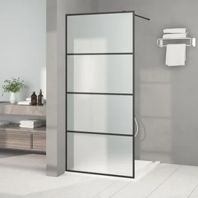 Parete Doccia Walk İn Nera 90x195 Cm Vetro Smerigliato Esg /